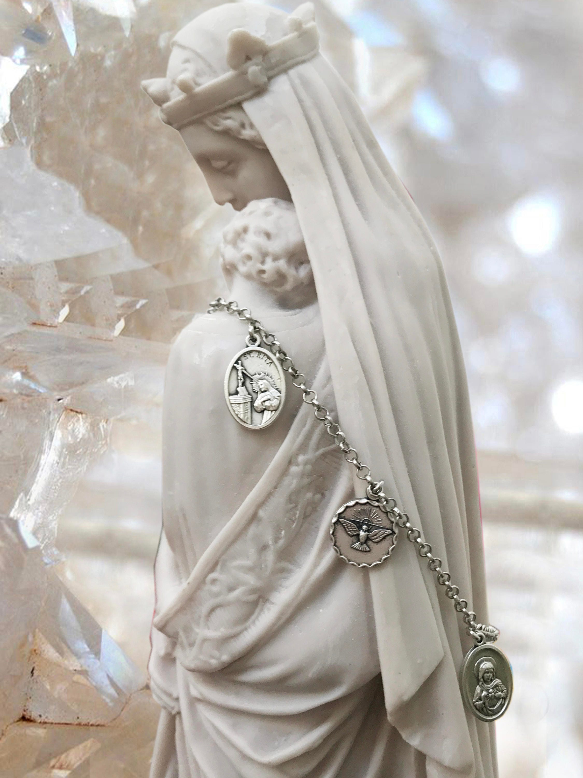 UNIQUE St. MICHAEL ARCHANGEL Scapular Handmade 6 Patron Saint medals