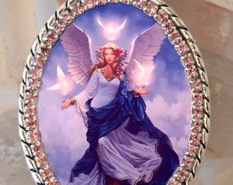 Guardian Angel Handmade Necklace Catholic Christian Religious Jewelry Medal Pendant