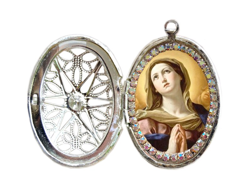 Collana con medaglione in acciaio inossidabile della Madonna dell'Immacolata Concezione immagine 1