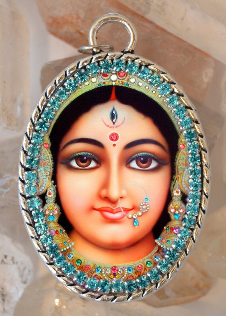 Goddess Parvati Handmade Necklace Hindu Jewelry Medal Pendant Etsy