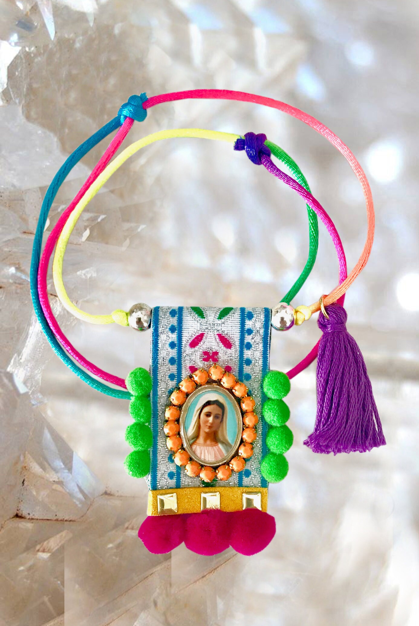 UNIQUE OUR LADY Scapular Handmade Necklace Catholic Christian Religious