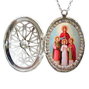 Medallón de Santa Sofía de Roma; Santa Patrona del Coraje, de las Madres y de las Viudas; Regalo de joyería católica; Colgante cristiano de Santa Sofía; Encanto de Santa Sofía