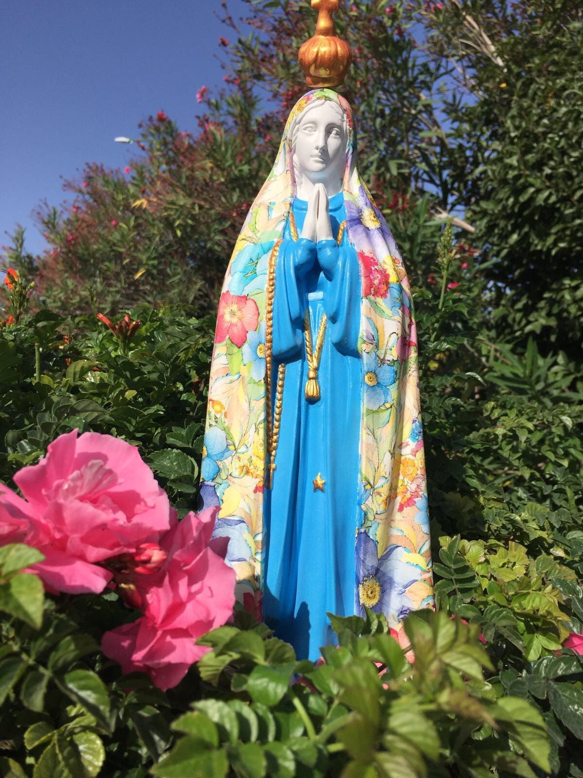 Big Unique Handpainted Our Lady Statue; Religious Mary statue; Plaster