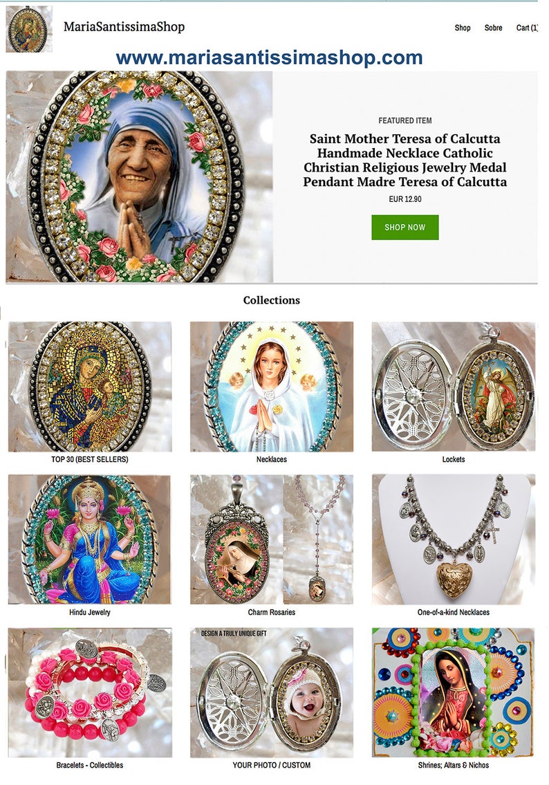 White Color Custom Rosary with YOUR PHOTO Handmade medal Jewelry Pendant