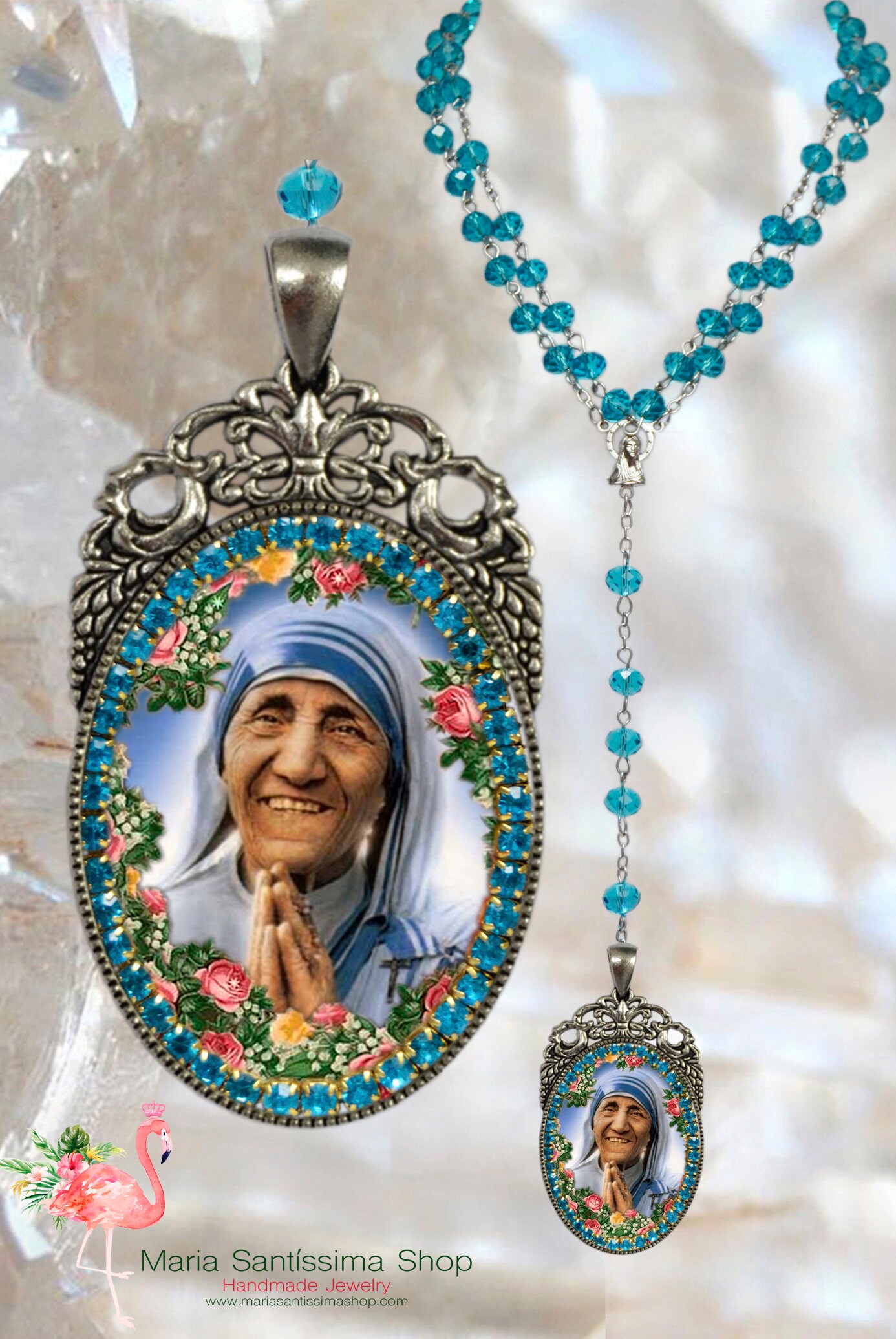 Rosary of Saint Mother Teresa of Calcutta Handmade Catholic