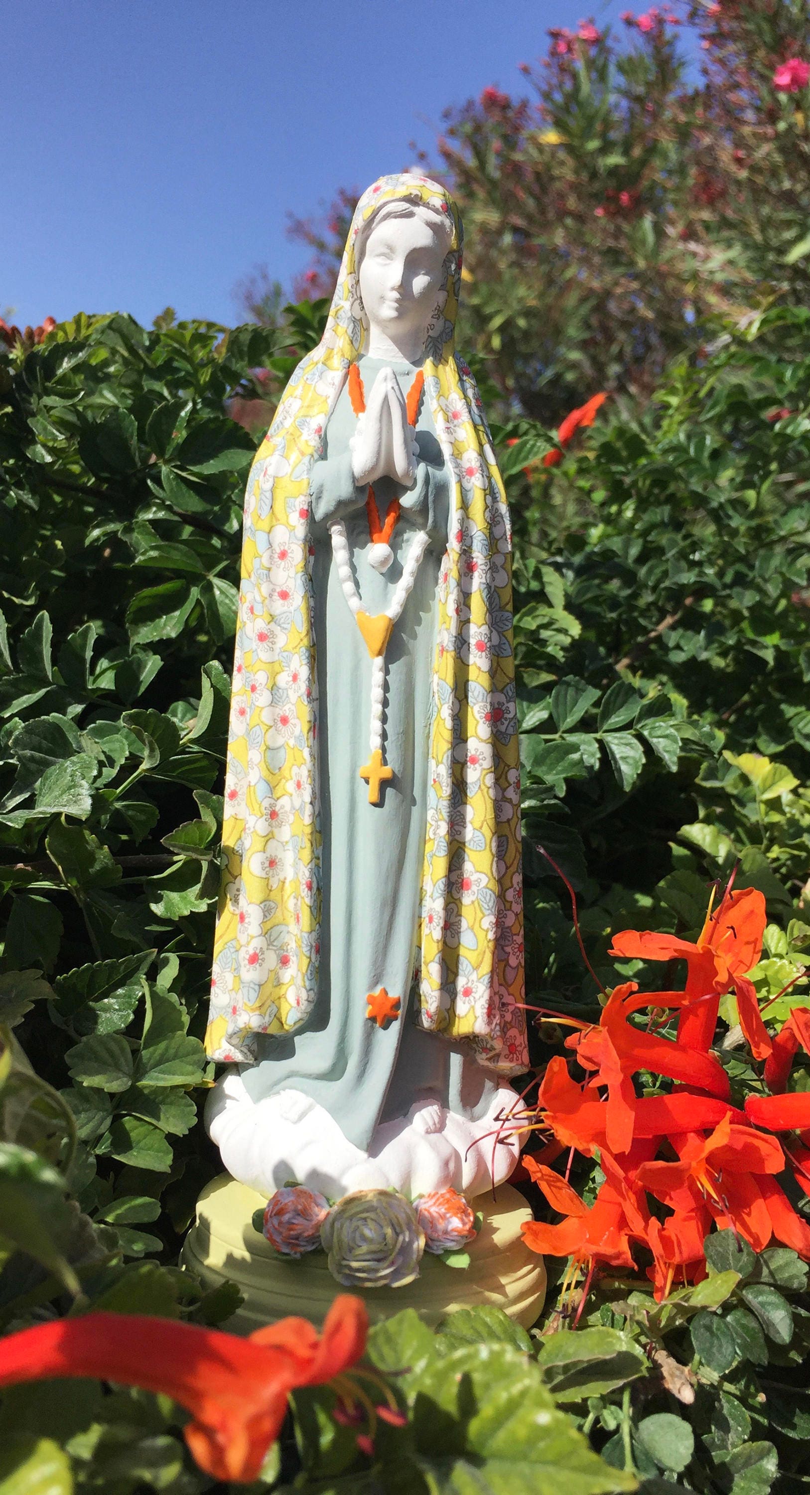 Unique Handpainted Our Lady Statue; Religious Mary statue; Plaster