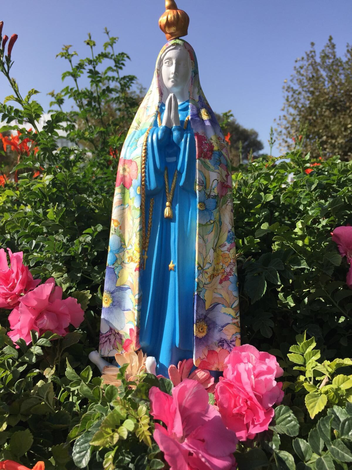 Big Unique Handpainted Our Lady Statue; Religious Mary statue; Plaster