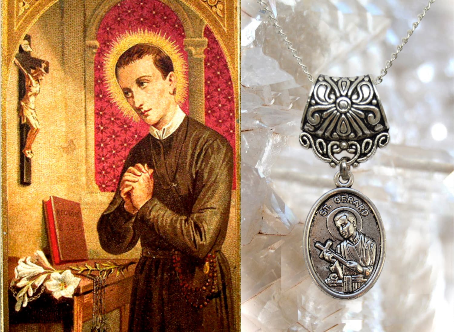 St Gerard Majella , Charm Necklace Catholic Christian Religious Jewelry