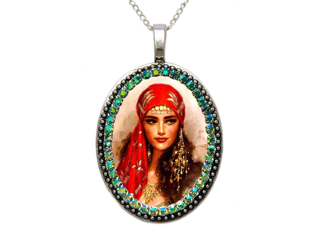 Gipsy Woman Necklace, Saint Sarah Kali Pendant, Romani Saint Medal ...