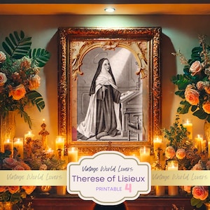 Antique Saint Therese of Lisieux Digital Art & Devotional Set - Printable