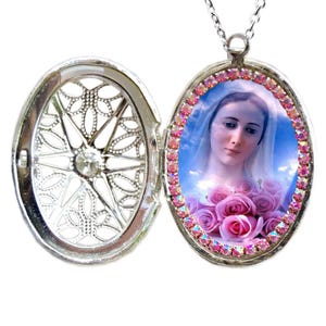 Our Lady of Medjugorje Locket; Queen of Peace Medal; Medjugorje Catholic Gift; Virgin Mary Jewelry; Spiritual Keepsake Medjugorje Charm