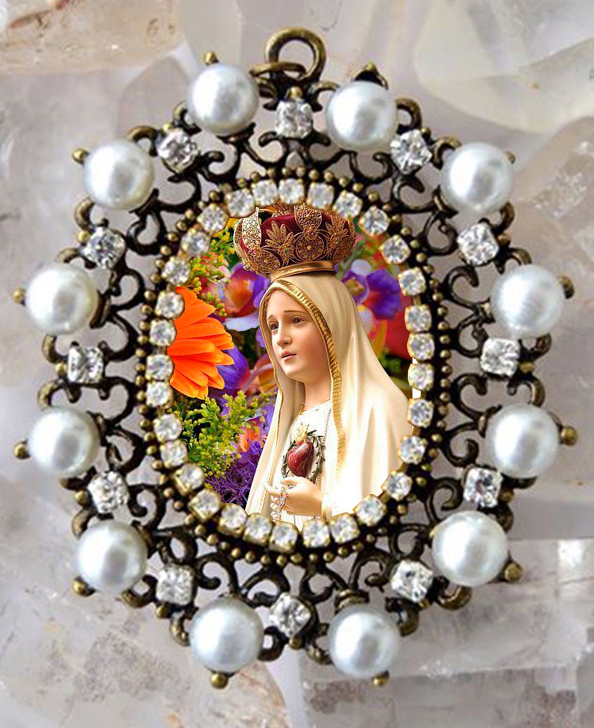 Our Lady Of Knock Religious Medal Virgin Mary Ireland| Italian Rosary