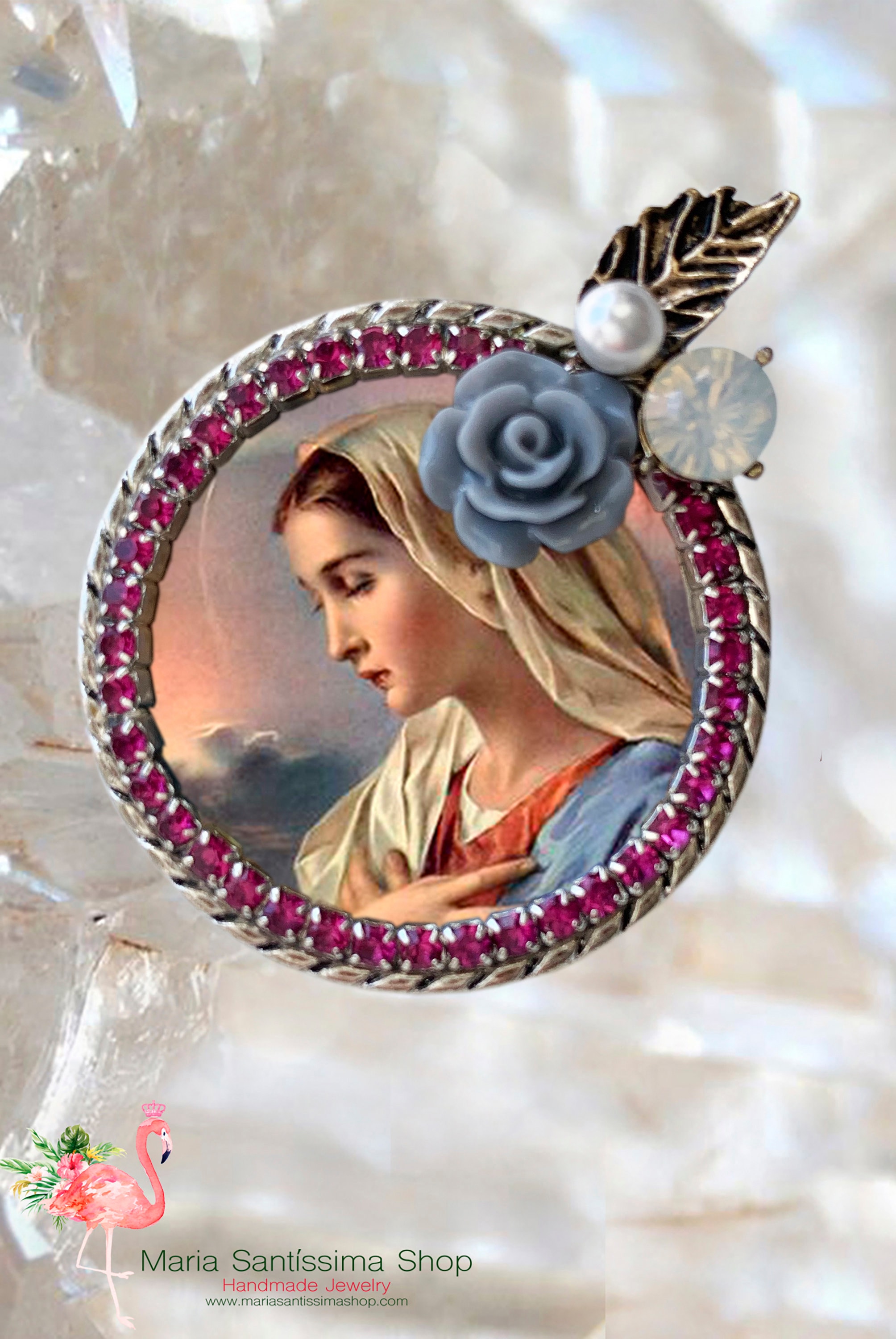 Our Lady Brooch Handmade Religious pin