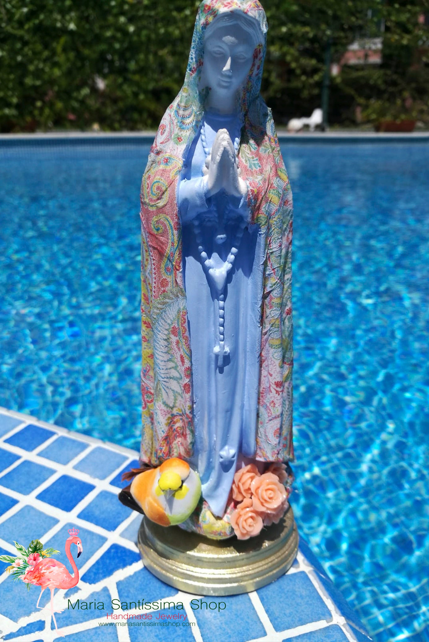 Unique Hand-painted Our Lady Statue; Religious Mary statue; Plaster