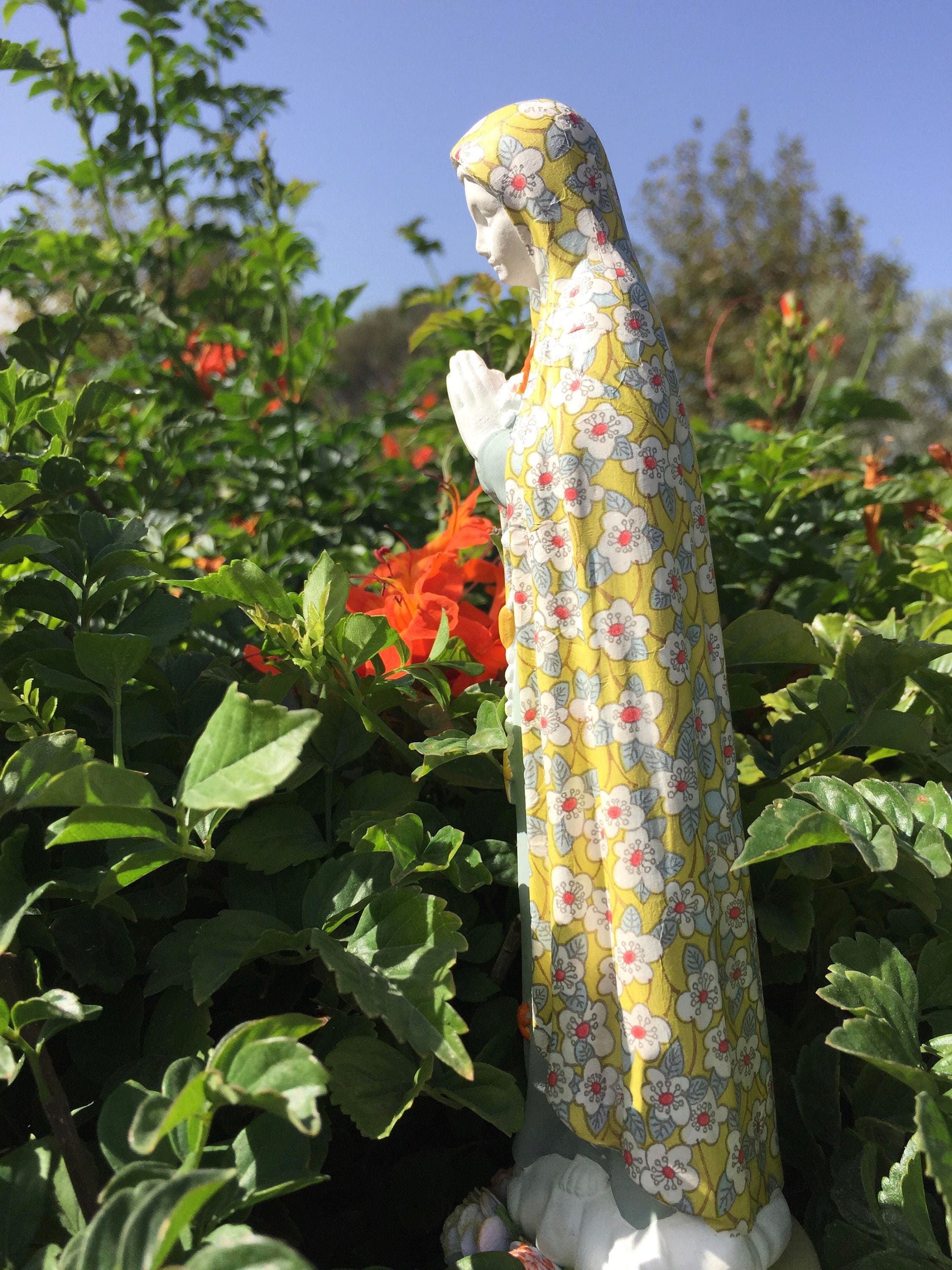 Unique Handpainted Our Lady Statue; Religious Mary statue; Plaster