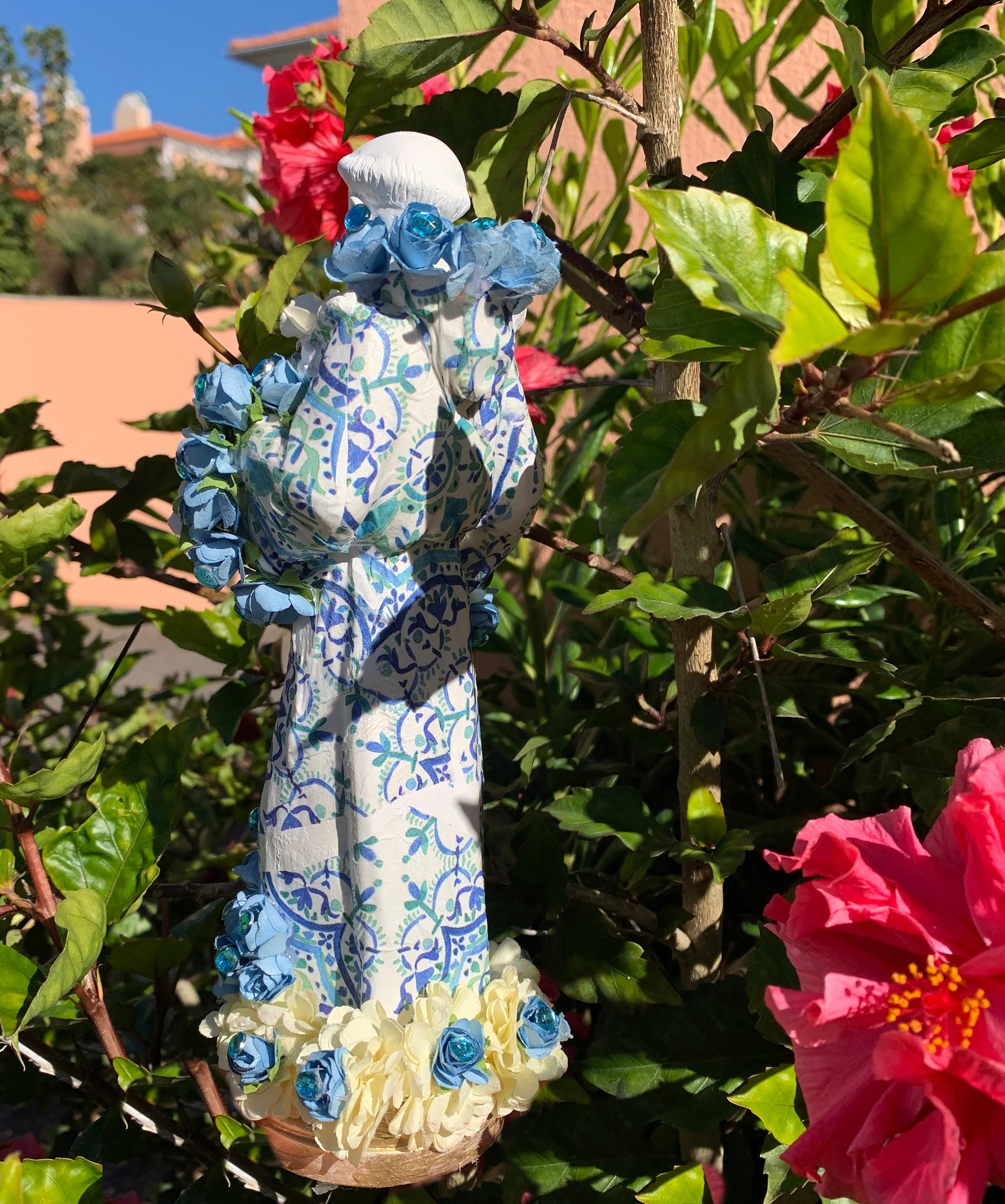 Unique Handpainted Saint Anthony Statue Plaster; Catholic; Statuary