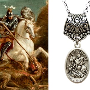 Collier Saint Georges avec le dragon - Symbole de courage et de triomphe