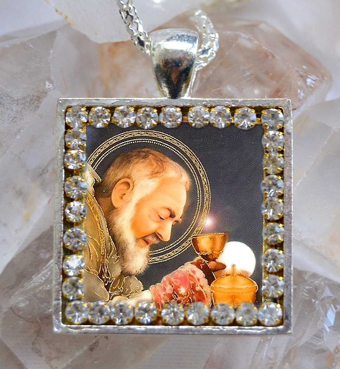 St. Padre Pio Handmade Scapular Necklace Catholic Christian Religious