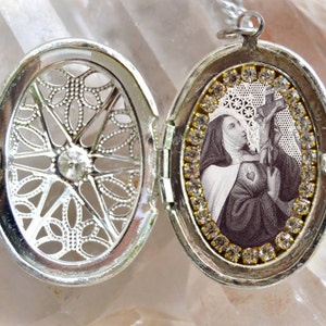 Saint Teresa of Avila Vintage Style Locket ,Santa Teresa de Ávila Handmade Necklace Catholic Christian Religious Jewelry Medal Pendant