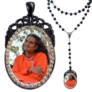 Paramahamsa Vishwananda Rosary; Swami Vishwananda Pendant, Hindu Spiritual Jewelry, Guru Jewelry, Devotional Pendant; Vishwananda Gift