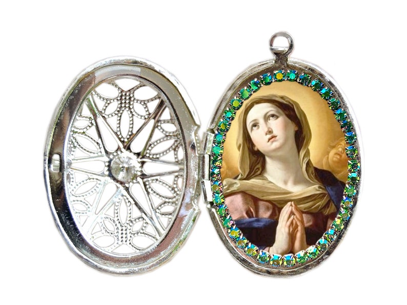 Collana con medaglione in acciaio inossidabile della Madonna dell'Immacolata Concezione immagine 4