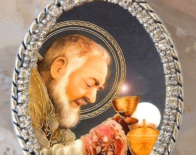 St. Padre Pio Handmade Necklace Catholic Christian Religious Jewelry Medal Pendant
