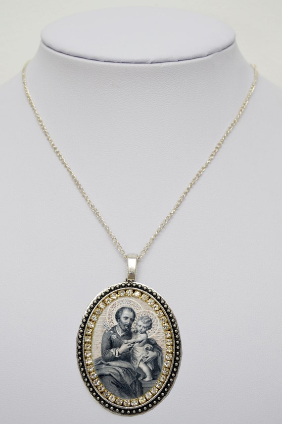 St. Joseph Vintage Style Handmade Necklace Catholic Christian