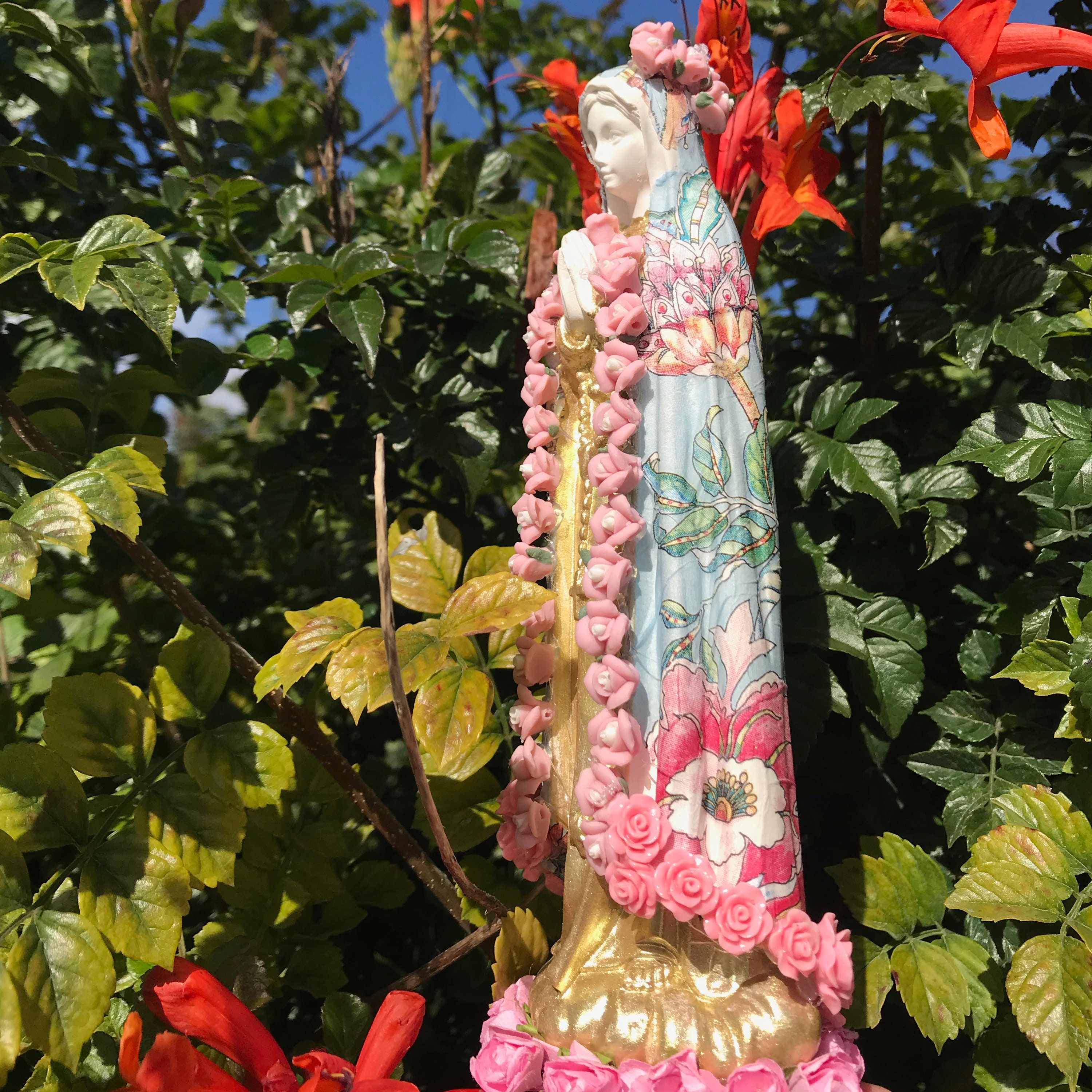 Unique Hand-painted Our Lady Statue; Religious Mary statue; Plaster