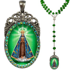Our Lady Aparecida Rosary; Immaculate Conception Devotional Beads; Brazilian Patronage Catholic Rosary for Prayer, Protection & Healing Gift
