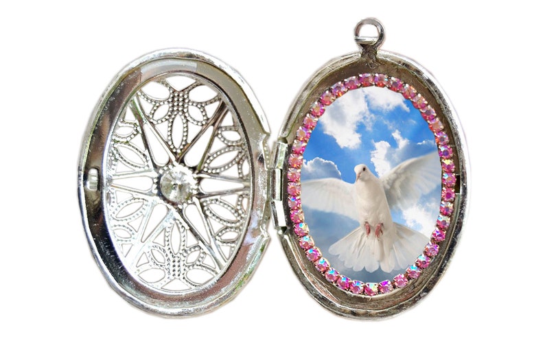 Holy Locket Pattern Holy Spirit Stainless Steel Locket - Necklace - Etsy