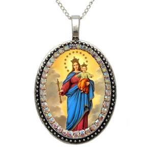 Celestial Aid Pendant - Our Lady Help of Christians; Our Señora Maria Auxiliadora Necklace