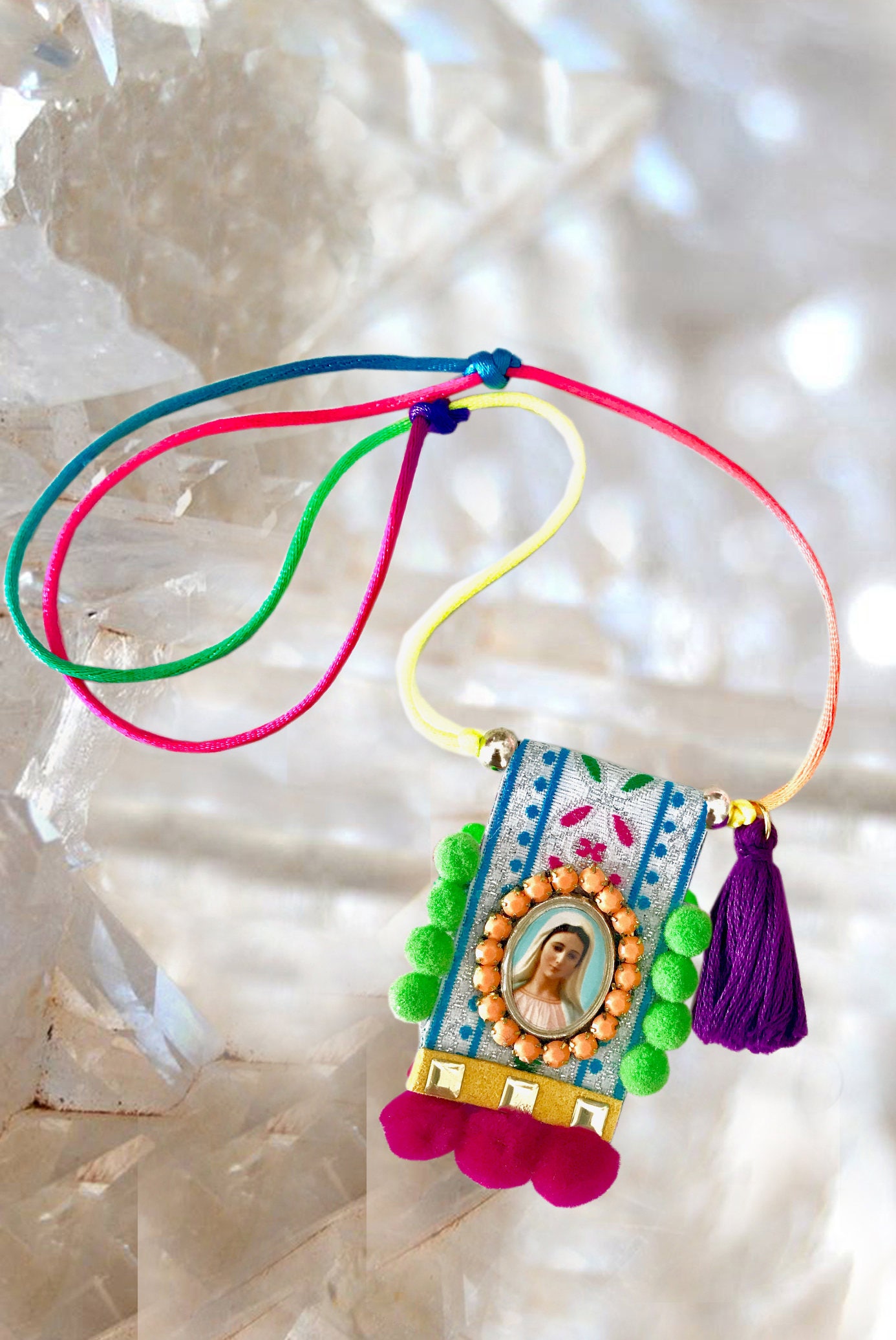 UNIQUE OUR LADY Scapular Handmade Necklace Catholic Christian Religious