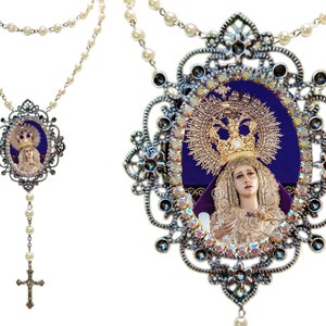 Divine Radiance - Our Lady of Joy Victorian Rosary Centerpiece (Nuestra Señora de la Alegria) - Spain