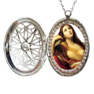 Medaillon von Maria Magdalena; Schirmherrschaft über Frauen, Friseure und kontemplatives Leben; Magdalena-Anhänger; Christliches Geschenk; Magdalena Schmuck Geschenk