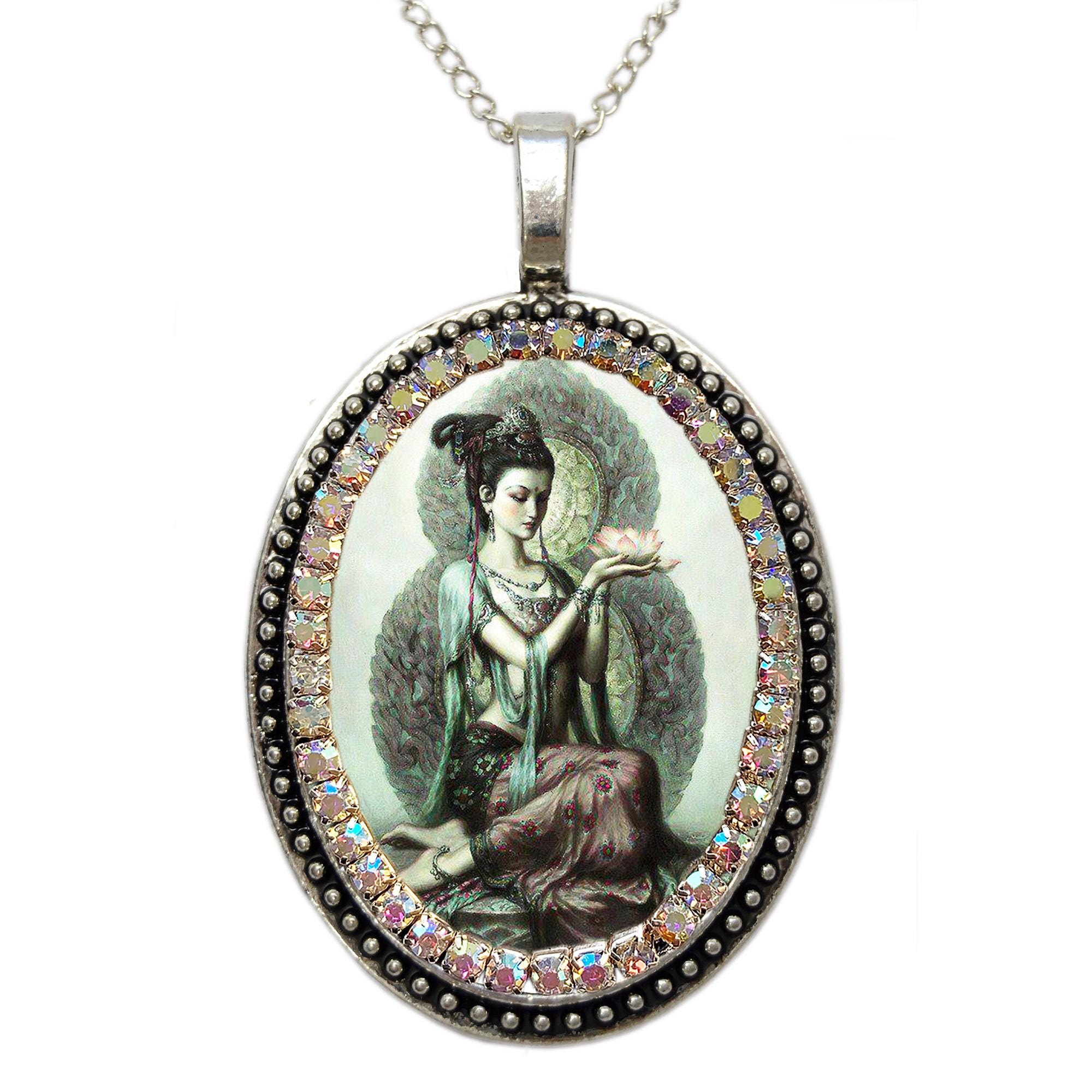 Crystal Quan Yin Goddess of Compassion Mercy purple Crystal Quan Yin Goddess of Compassion Mercy purple