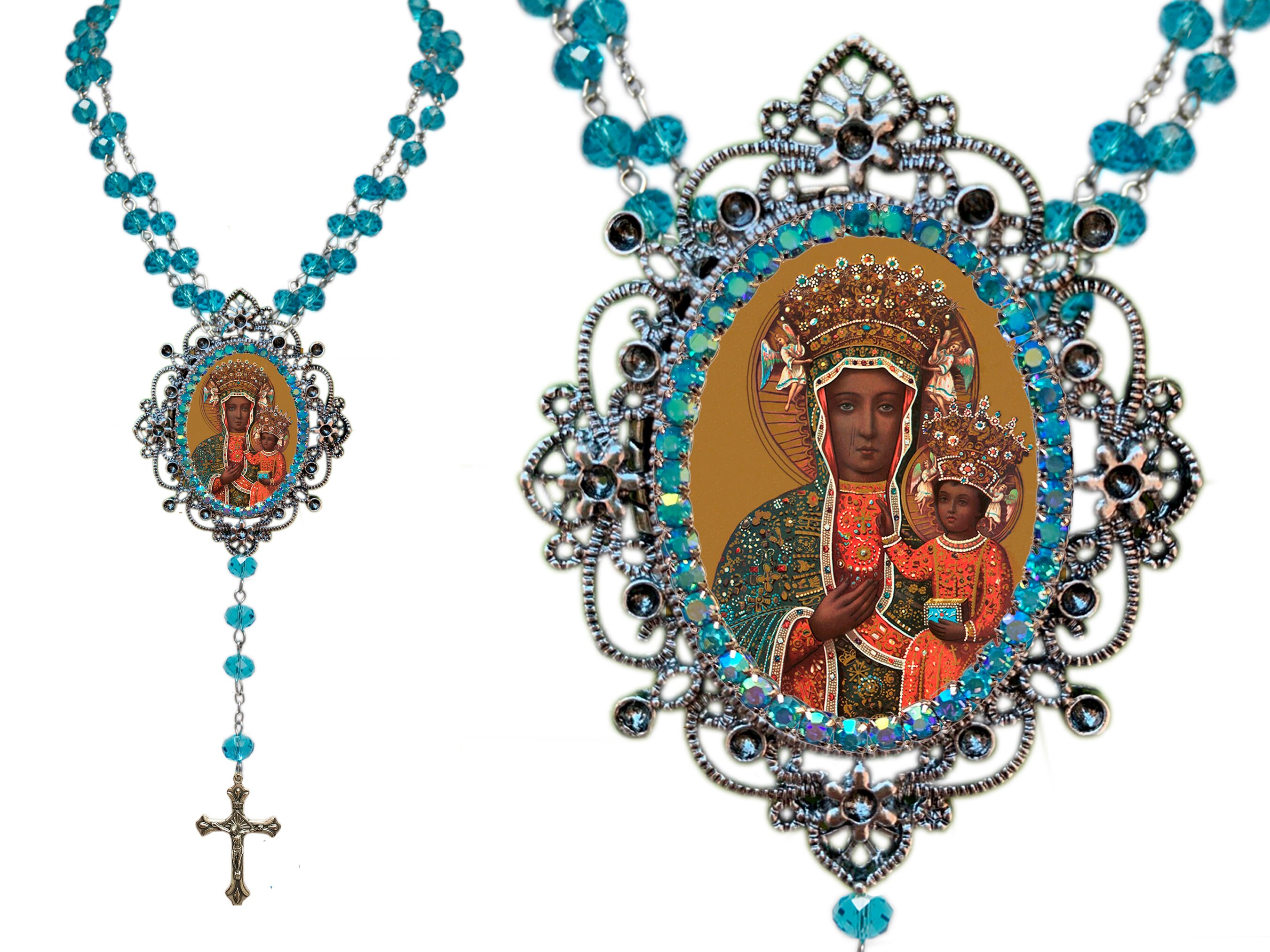 Black Madonna of Czestochowa Rosary, Patroness of Poland, Black  display picture 1