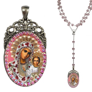 Perpetual Help Rosary, Perpetual Succor Medal, Theotokos Rosary Prayer, Byzantine Icon, The Virgin of the Passion,Madonna and Child jewelry