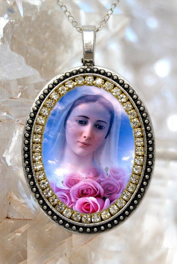 Our Lady of Medjugorje Handmade Necklace Catholic Christian Charm