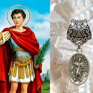 Heiliger Expeditus, Charm Halskette katholische christliche religiöse SchmuckMedaillon Anhänger, Santo Expedito