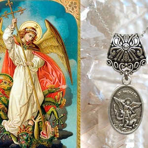 Saint Michael Archangel Protection Necklace Spiritual Guardian Amulet - Patron Saint of: Soldiers; Grocers; Mariners; Doctors; Paratroopers
