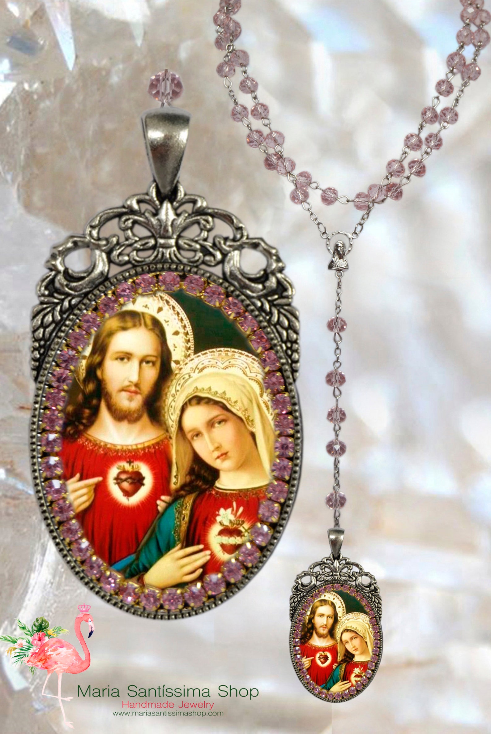 Immaculate Heart of Mary and Sacred Heart of Jesus Rosary | Etsy