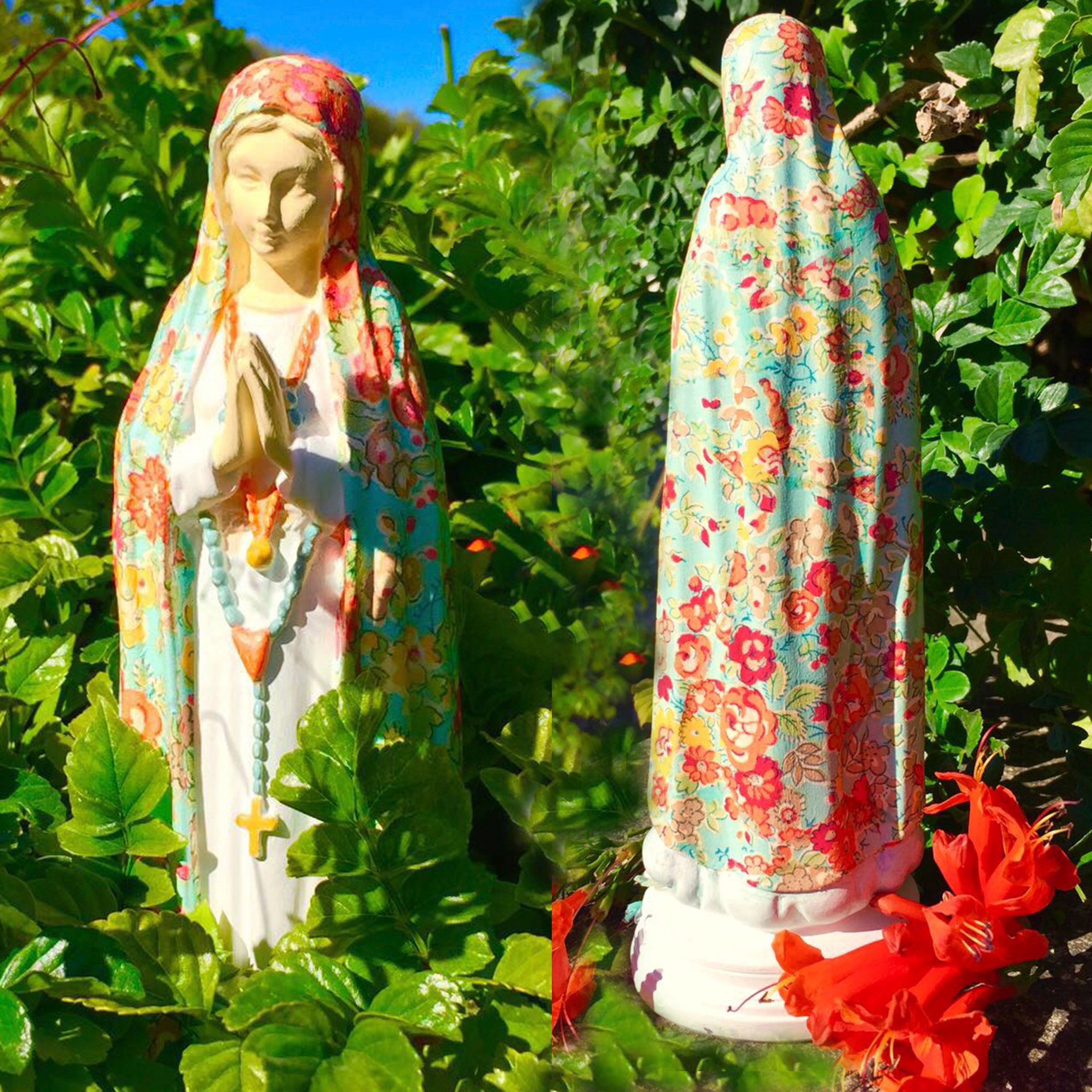 Unique Handpainted Our Lady Statue; Religious Mary statue; Plaster; Catholic; miracle Mary