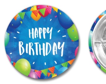 TEN BIRTHDAY 1" pin-back buttons - (10)