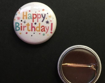 TEN BIRTHDAY 1" pin-back buttons - (10)