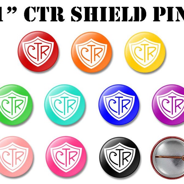 TEN CTR SHIELD Buttons - Primary "Choose the Right" theme - (10)