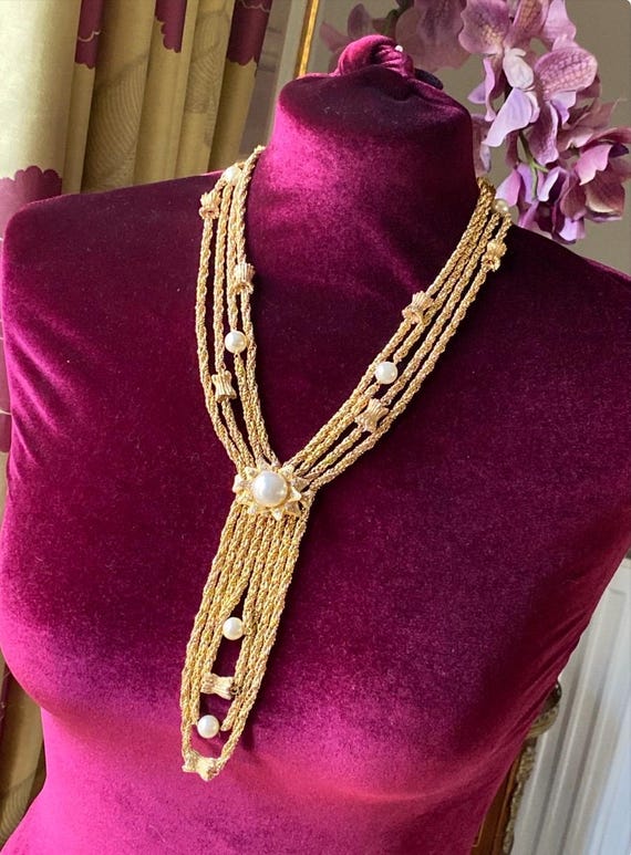 Christian Dior festoon Pearl Rope Chain Necklace 1969 - Gem