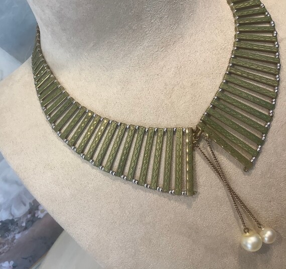 Jacob Bengel Art Deco 1930s Enamel Collar Necklac
