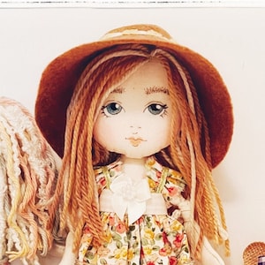 Handmade Pocket Doll. Mini Pocket Doll. Lil&#39; Buttercup Doll. Mini Doll. Textile Doll. Fabric Doll, Pocket Doll. Rag Doll