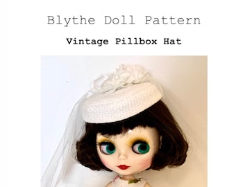 Blythe Sewing Pattern English. Blythe Hat Pattern. Blythe Pillbox Hat. Blythe Vintage Pillbox Hat Pattern.Blythe Doll Pattern PDF Download.
