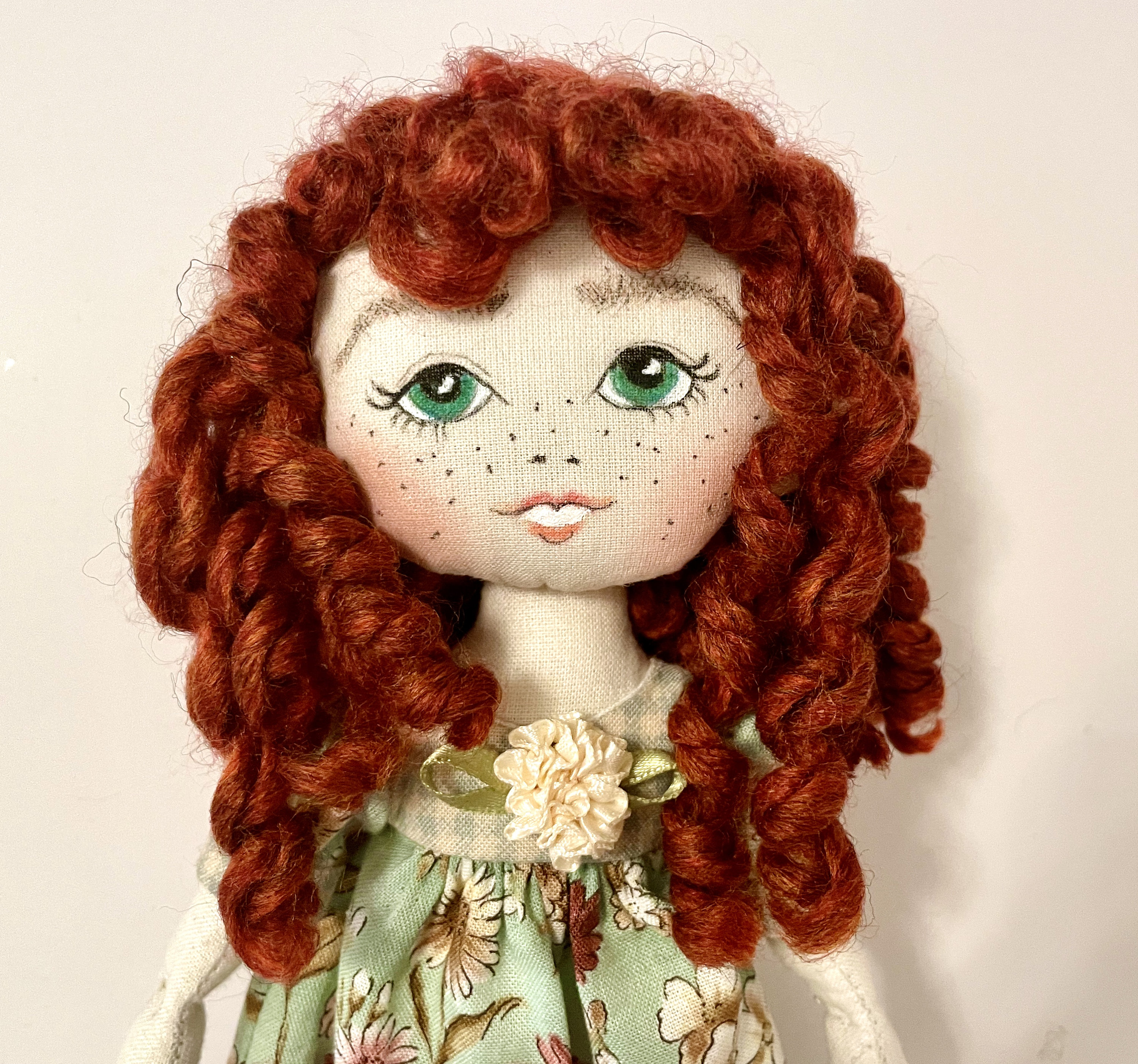 Red Doll Abigail Coneflower. Handmade Girl Doll. Red Hair Etsy